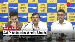 AAP PC: Sanjay Singh, Raghav Chadha Slam Amit Shah Over Forged Allegations In Rajya Sabha